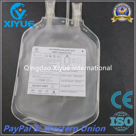 Ce&ISO Roll Welding Film Quadruple Blood Bag with Filter