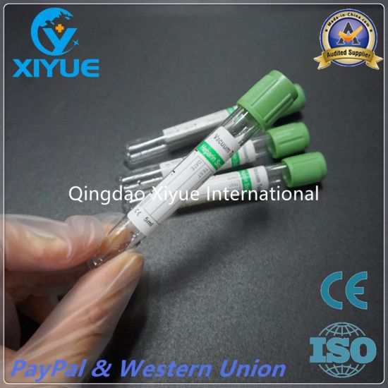 Medical Disposable Vacuum Blood Collettion Sodium Heparin Tube with Ce&ISO