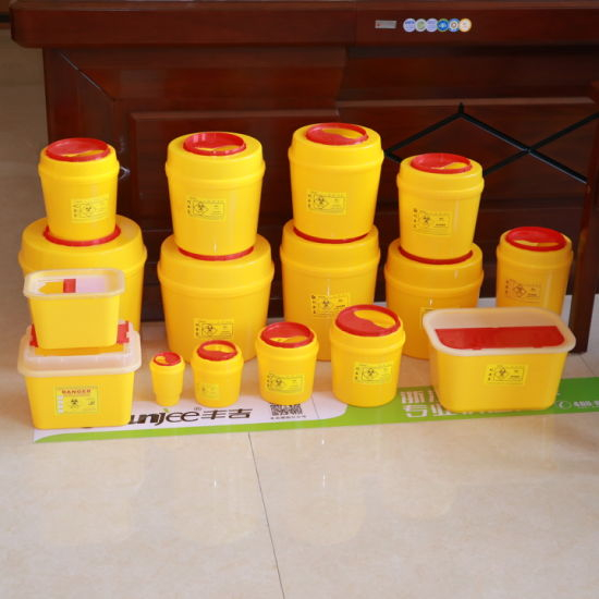 Round Medical Waste Bins Sharps Box Waste Container
