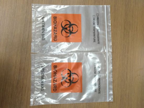 LDPE Triple Layer Biohazard Specimen Bag Zip Top Bag