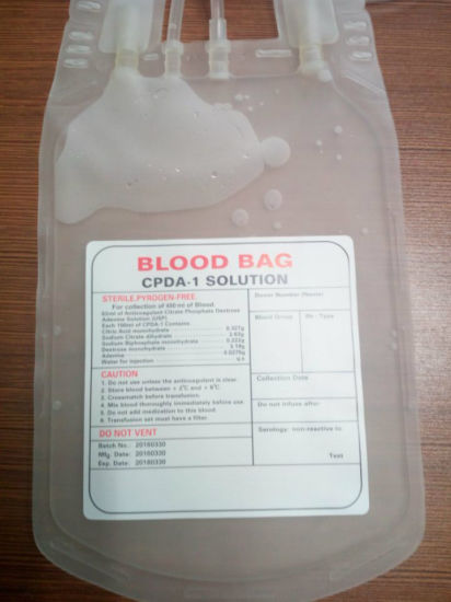 Medical Disposable PVC Blood Bag for Hospital